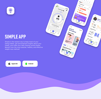 Simple App android fasting fitness health ios lifestyle nutrition ui ux
