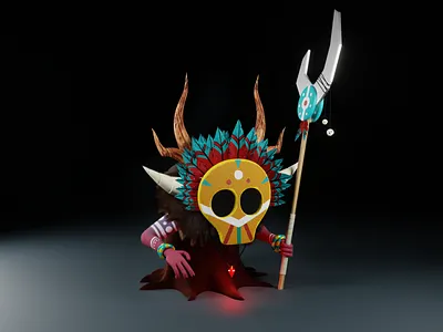 Tiki Shaman 3d illustration b3d blender3d dhami jhankri diorama eevee illustration nepal shaman stylustechnology tiki shaman