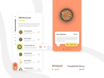 DailyUI Day43- Food/Drink Menu 100daychallenge 100days app daily 100 challenge daily ui dailyui dayliui design drink food food and drink food app foodie manu mobile order restaurant ui ux