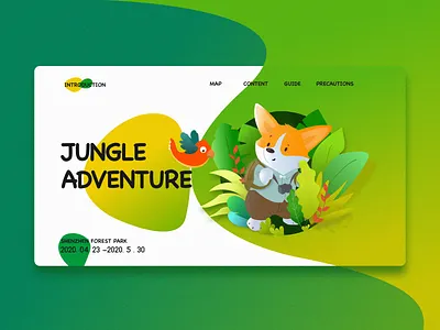 Jungle adventure design green illustration web