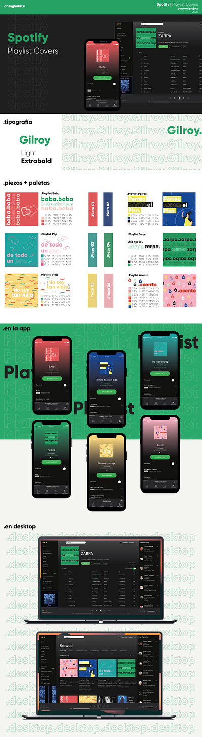 Spotify Playlist Covers cover design graphic music spotify ui ux