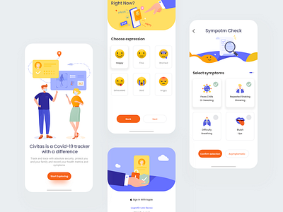 COVID-19 Tracker App app design illustration ui