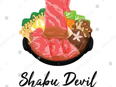 Shabu Shabu, Hot Pot, Sukiyaki Illustration Vector. anime asian food cartoon close up draw food food illustration hot pot illustration isolated japanese food logo manga meal pork shabu sukiyaki vector vegetables wagyu