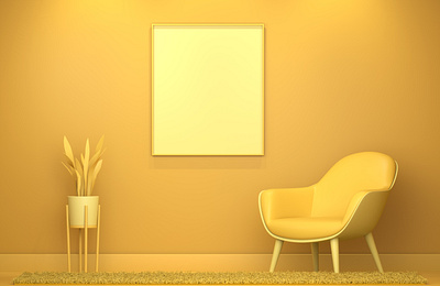 Yellow room 3d 3d illustration arnold cgi cinema 4d cinema4d illustration living room room