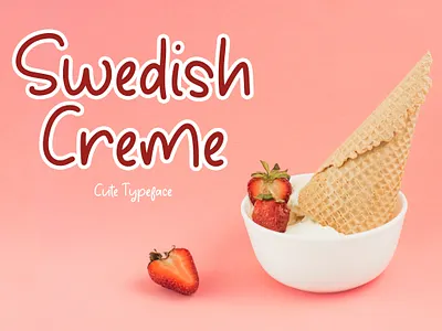 Swedish Creme Cute Typeface brand branding display font hand handwritten happy kids lettering logo minimal modern netral pre school typography