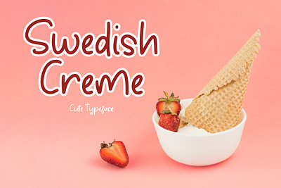 Swedish Creme Cute Typeface brand branding display font hand handwritten happy kids lettering logo minimal modern netral pre school typography