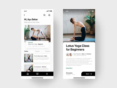 Yoga Apps UI Design app apps branding design download experience free graphic interface kit meditation minimalist mobile product system template typography user web yoga