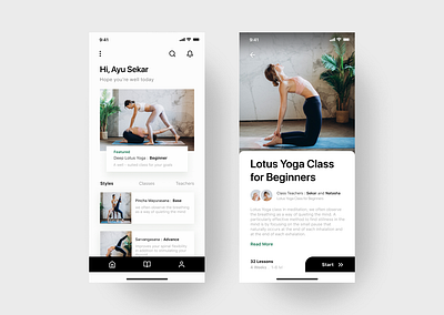 Yoga Apps UI Design app apps branding design download experience free graphic interface kit meditation minimalist mobile product system template typography user web yoga