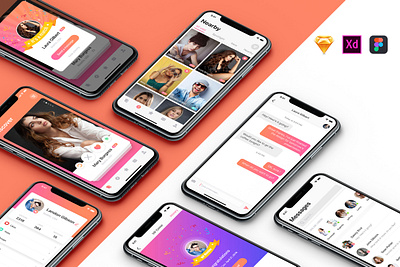 Migo - Dating UI Kit app dating feed interface ios login material mobile on boading post profile sign up social swipe card template theme ui kit ux walkthrough wireframe