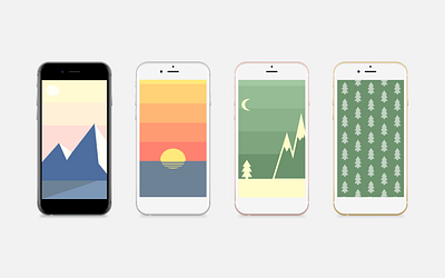 Nature Phone Backgrounds design illustration minimal outdoors vector