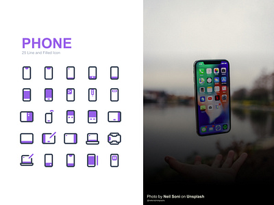 Phone Model icon Set design flat icon icon design icon set iconset logo outline ui ux vector