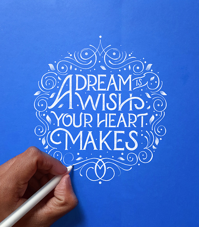 Hand-Lettering Piece art bluebackground customtypeface design designer dream dreaming dreamquote handlettering lettering letters