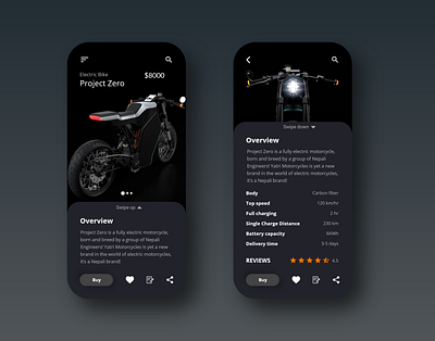 Bike Shop App adobexd app app design bike app bike shop ecommerce app electric bike nepali bike online shopping product page ui ui design ux