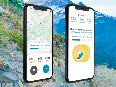 Dashfund runtracking charity app design mobile app mobile ui ui