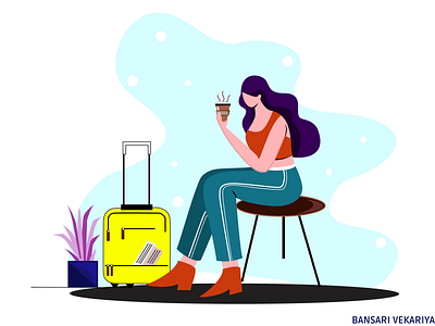 travel girl adobe illustrator adobe photoshop adobe xd animation app app design art artist branding design designer figma girl illustration illustrator logo traveling ui ux website