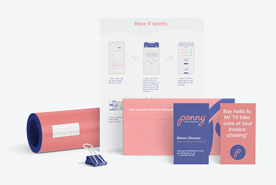 penny | brand collateral brand branding clean design identity illustration logo stationery typography