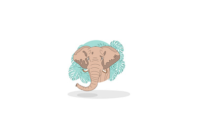 Elephant in the monstera design dribbble elephant illustration illustrator logo monstera monstera deliciosa nature solopovdesign vector