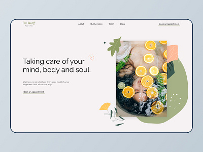 Yoga & SPA website main page design flat illustration ui web