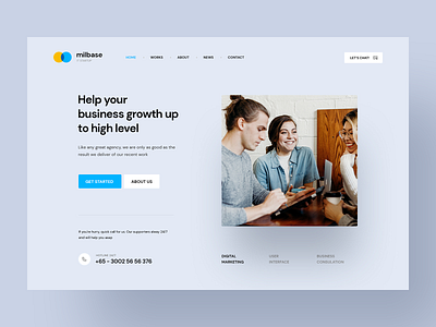 Milebase - IT Startup Agency agency agency branding banner business company firm header hero minimal portfolio portfolio design startup