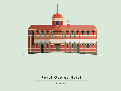 Royal George Hotel architecture art australia book bookillustration colonial design flat fremantle hotel illustration illustrator vector