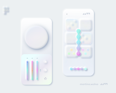 Neumorphic UI design style design figma minimalist mobile neumorph neumorphic neumorphism rainbow soft ui unicorn