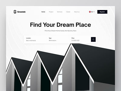 Greastate - Real Estate Landing Page Animation agency animation branding clean design interaction landing page motion motion graphics property property management property website real estate agency real estate ui realestate ui ux web design website website design