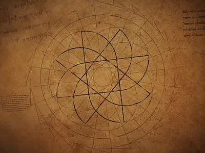Perpetual Motion Wheel - Texture blueprint chaos da vinci davinci figurative flower geometry hand drawn illustration motion motion design motiongraphics old paper perpetual prototype renaissance shape vintage wheel wings
