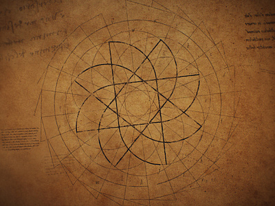 Perpetual Motion Wheel - Texture blueprint chaos da vinci davinci figurative flower geometry hand drawn illustration motion motion design motiongraphics old paper perpetual prototype renaissance shape vintage wheel wings