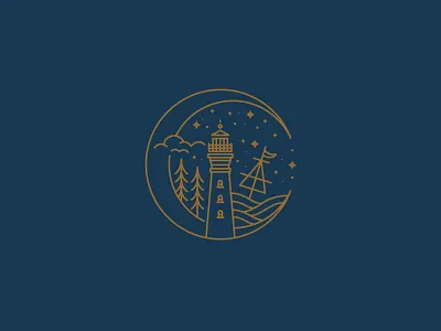 Maritime Badge | Lighthouse Logo east coast logo icon design lighthouse lighthouse illustration lighthouse logo lineart linework maritime nautical shipwreck tattoo design vintage logo