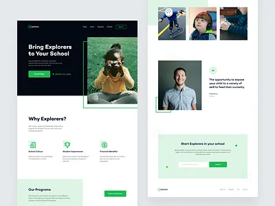 Explorers — Landing Page clean education homepage inspiration landing landing design landing page landing page design minimal mobile app design trend ui ui design ux ux design web web design webdesign website website design