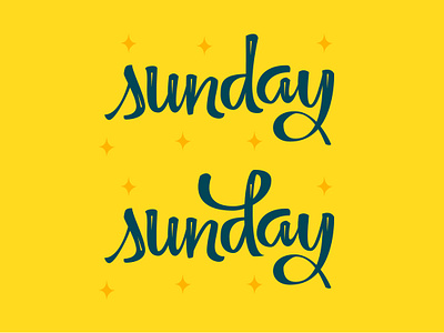 Sunday Custom Lettering lettering typography vector