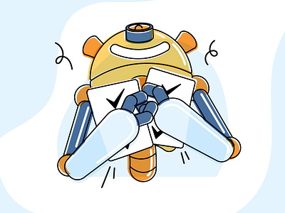 Robot 2 art direction bot branding cartoon cyborg design drawing happy illustration illustrator robot vector