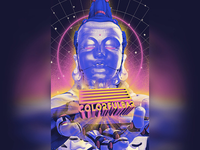 Cyborg-Buddha Band buddha cyberpunk electron electronic music graphic design musician phone case synth wave