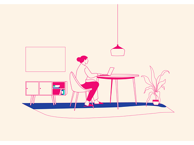 Work Space art flat illustration illustration illustrator minimal minimalistic monochrome workspace