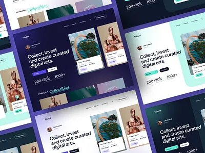 Tekonz - NFT Marketplace Website blockchain crypto cryptocurrency dark digital art header hero section homepage light marketplace nft nft art nft marketplace nfts token ui uiux web design website