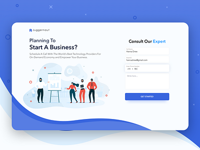 Start a business form ui ui ux web design