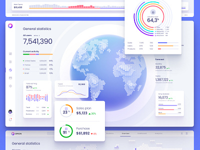 Orion ui kit / Data map visualisation application chart data datavisualization dataviz desktop development figma hex hexagon infographic orion planet template ui ui kit uiux web worldmap