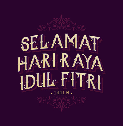 Selamat hari raya Idul Fitri illustration texture typogaphy ui vector