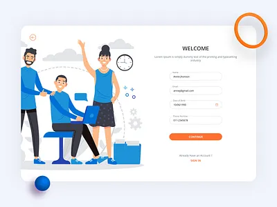 Sign In /Sign Up app design design form illustration landing page login onboarding product design sign in sign up ui ux web design website
