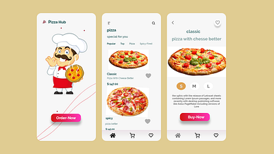 Pizza-Hub design illustration mobile product design prototype ui ux web