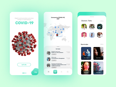 COVID 19 APPS DESIGN v2 app branding clean color covid 19 covid19 design illustration typography ui uiux ux