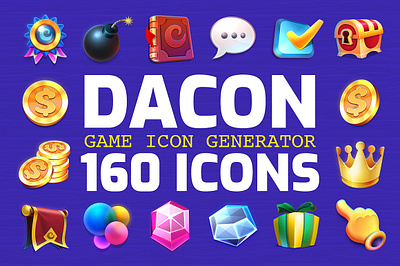 DACON – Game Icon Generator creative design game game icon icons icons pack illustration vector