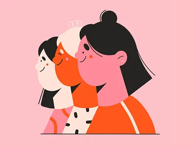 Just smile ❤️ character character design faces happy illustration 2d minimal art pink red smile vector art