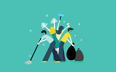 World Cleanup Day declutter illustration procreate vector