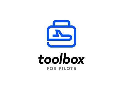 Toolbox for Pilots logo aircraft airplane airplane logo app logo aviation branding icon icon design logo logo design logo designer monoline monoline logo pilot pilots plane tool tool box toolbox vector