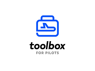 Toolbox for Pilots logo aircraft airplane airplane logo app logo aviation branding icon icon design logo logo design logo designer monoline monoline logo pilot pilots plane tool tool box toolbox vector