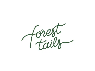 Forest Tails custom lettering lettermark logo