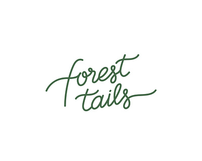 Forest Tails custom lettering lettermark logo