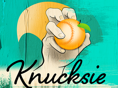 Knucksie Belgian Witbier baseball beer grunge illustration label milwaukee