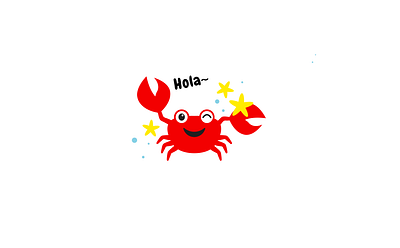 Crab hola icon illustration sea vector